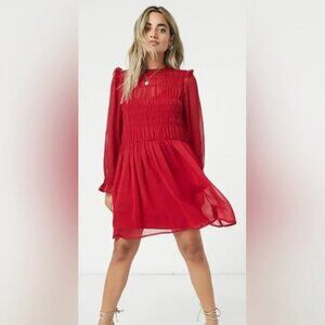 ASOS Elegant Red Chiffon Dress